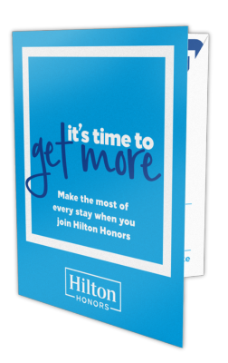Hilton Blue Key Packet Design on a 3D render 